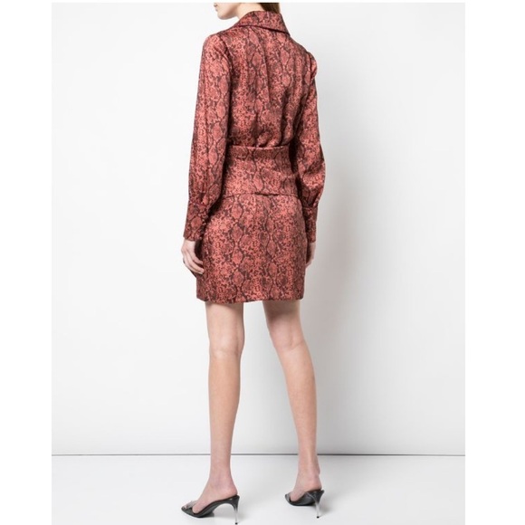 Cinq A Sept | Gaby Python Rosewood Shirt Dress 0 - Picture 10 of 16
